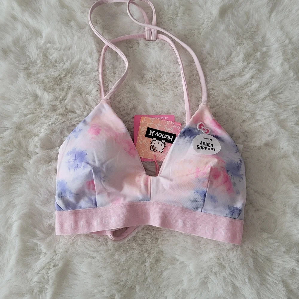 🐳HURLEY HELLO KITTY ADJUSTABLE SURF TOP AND REVERSIBLE BOTTOM SIZE S